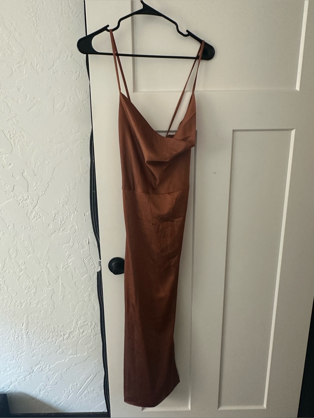 Slip Satin Maxi Dress in Rust- Size M